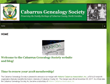 Tablet Screenshot of cabarrusgenealogysociety.org